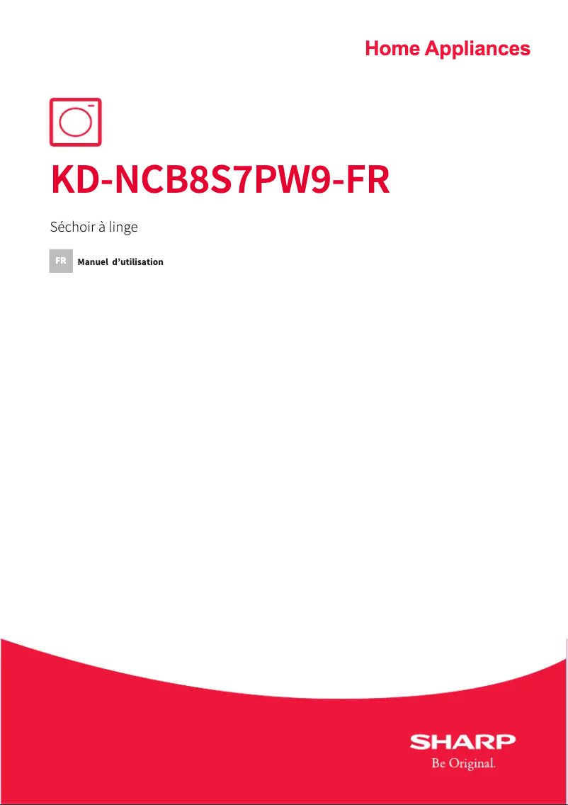 Page 1 de la notice Manuel utilisateur Sharp KD-NCB8S7PW9-FR