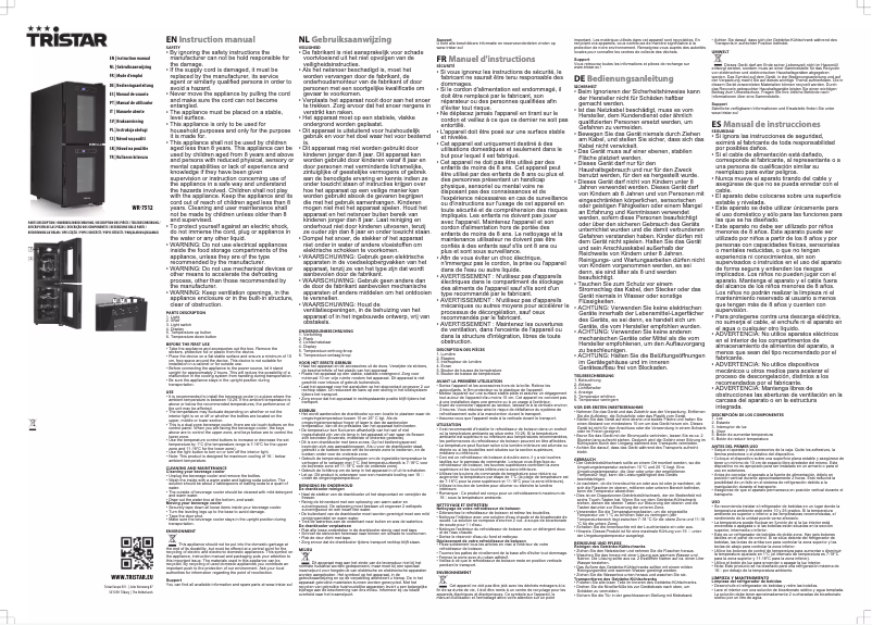 Page 1 de la notice Manuel utilisateur TriStar WR-7512