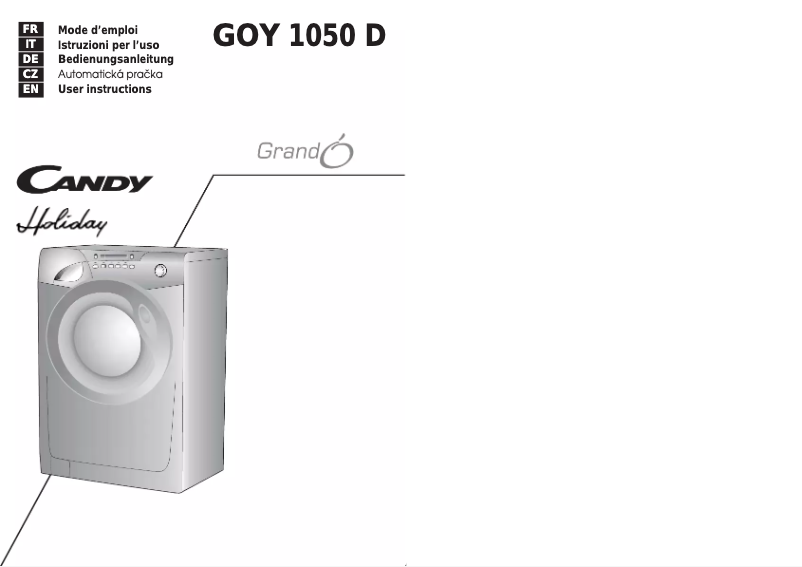 Page 1 de la notice Manuel utilisateur Candy GOY 1050D-07S