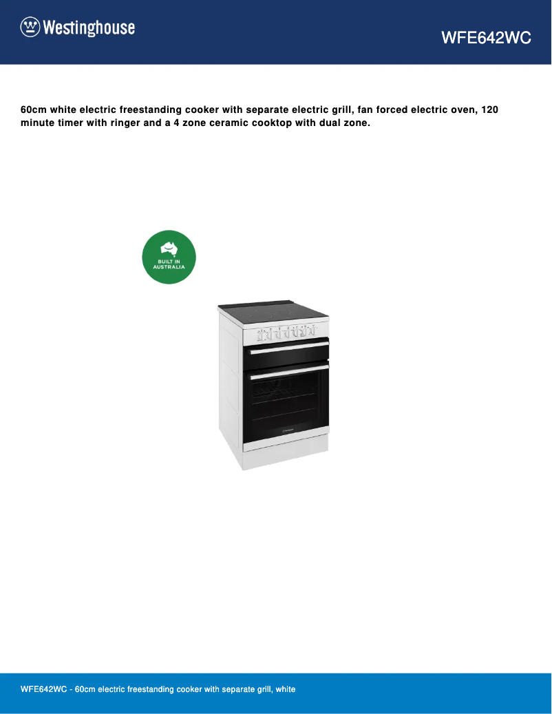 Image de la première page du manuel de l'appareil WFE642WC