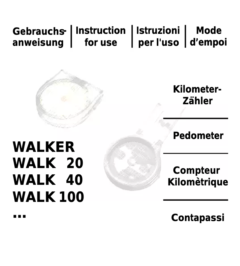 Page 1 de la notice Manuel utilisateur Kasper & Richter Walk 20