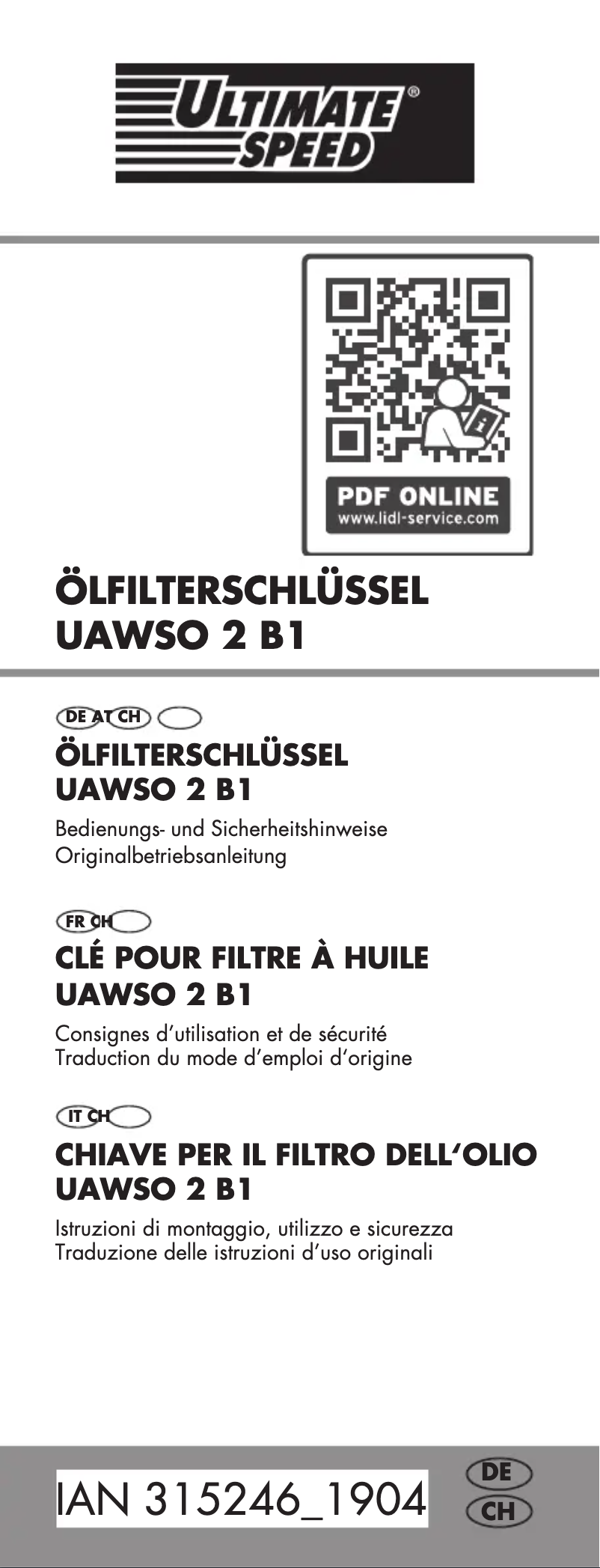 Page 1 de la notice Manuel utilisateur Ultimate Speed UAWSO 2 B1