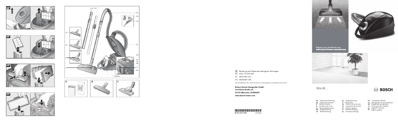 Page 1 de la notice Manuel utilisateur Bosch BGB452100