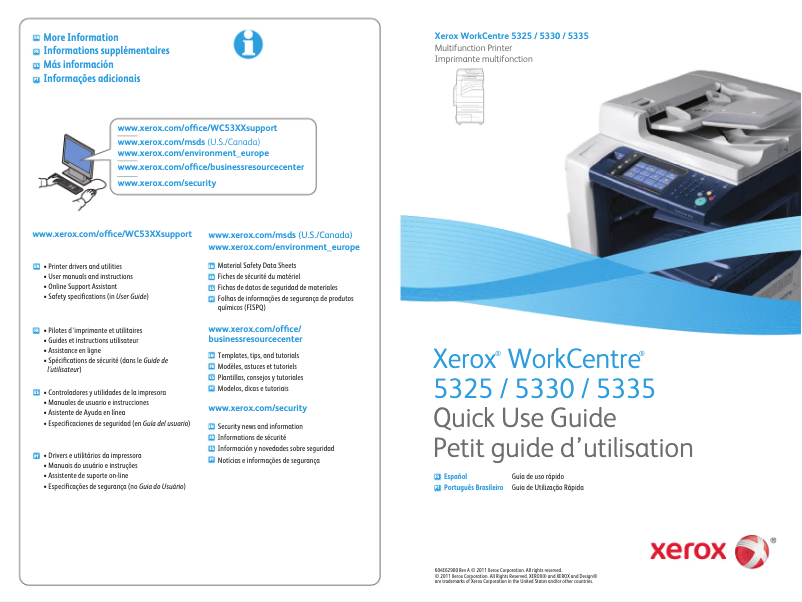 Page 1 de la notice Manuel utilisateur Xerox WorkCentre 5325
