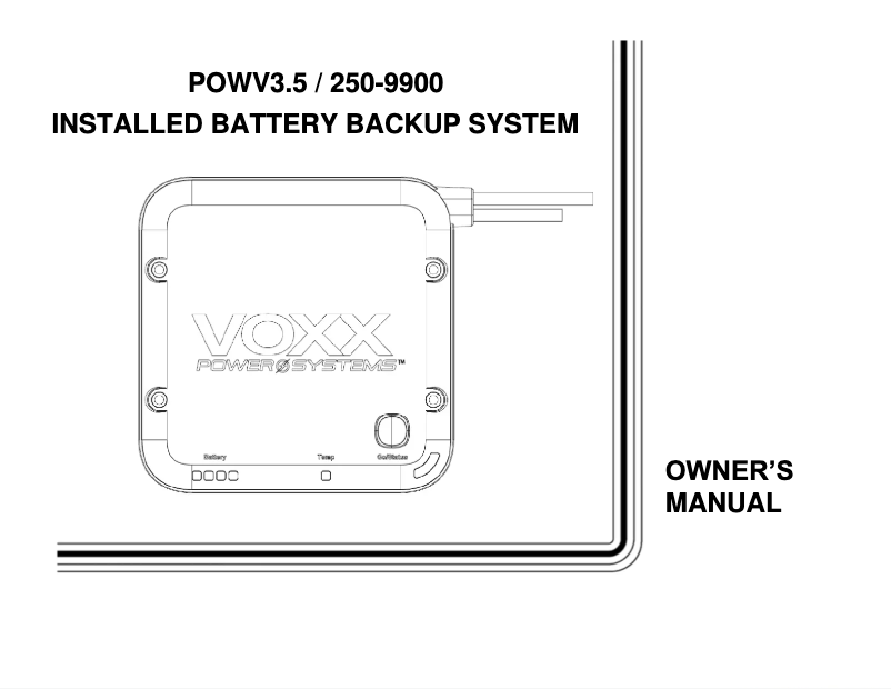 Image de la première page du manuel de l'appareil POWV3.5