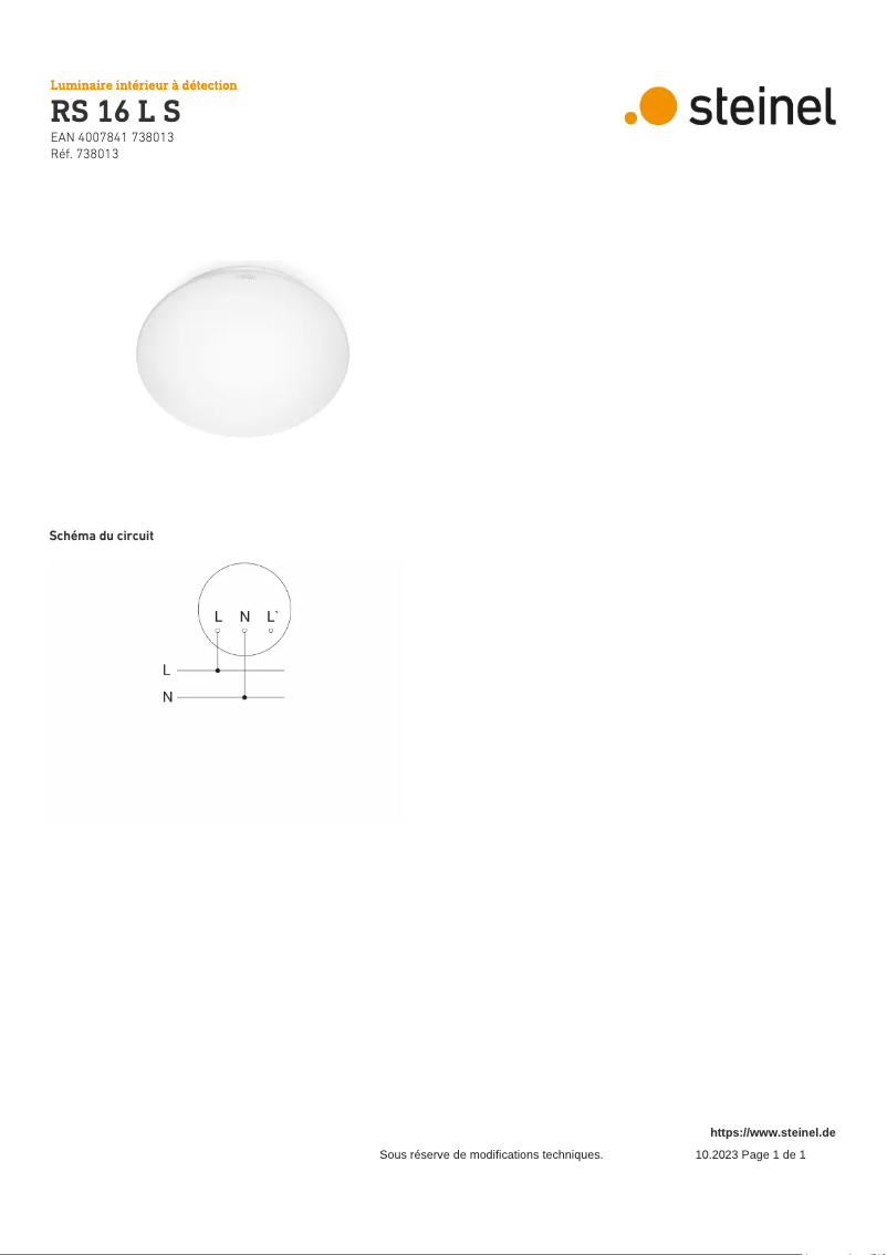 Image de la première page du manuel de l'appareil RS 16 L S