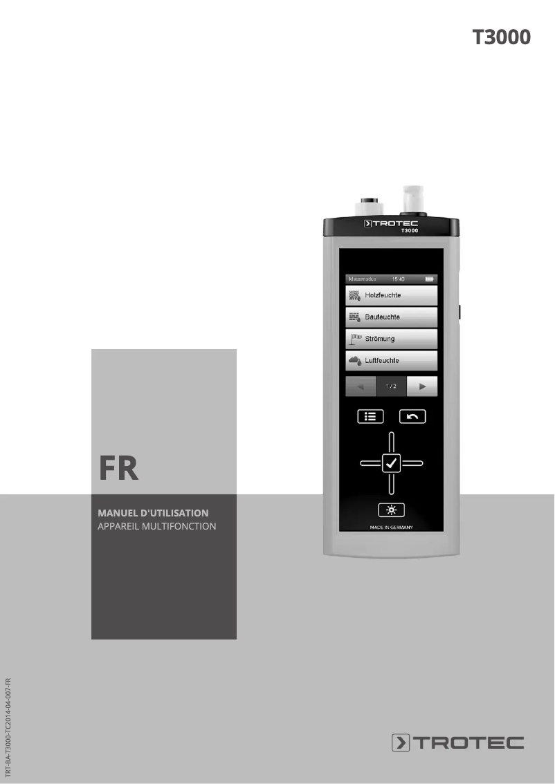 Image de la première page du manuel de l'appareil T3000