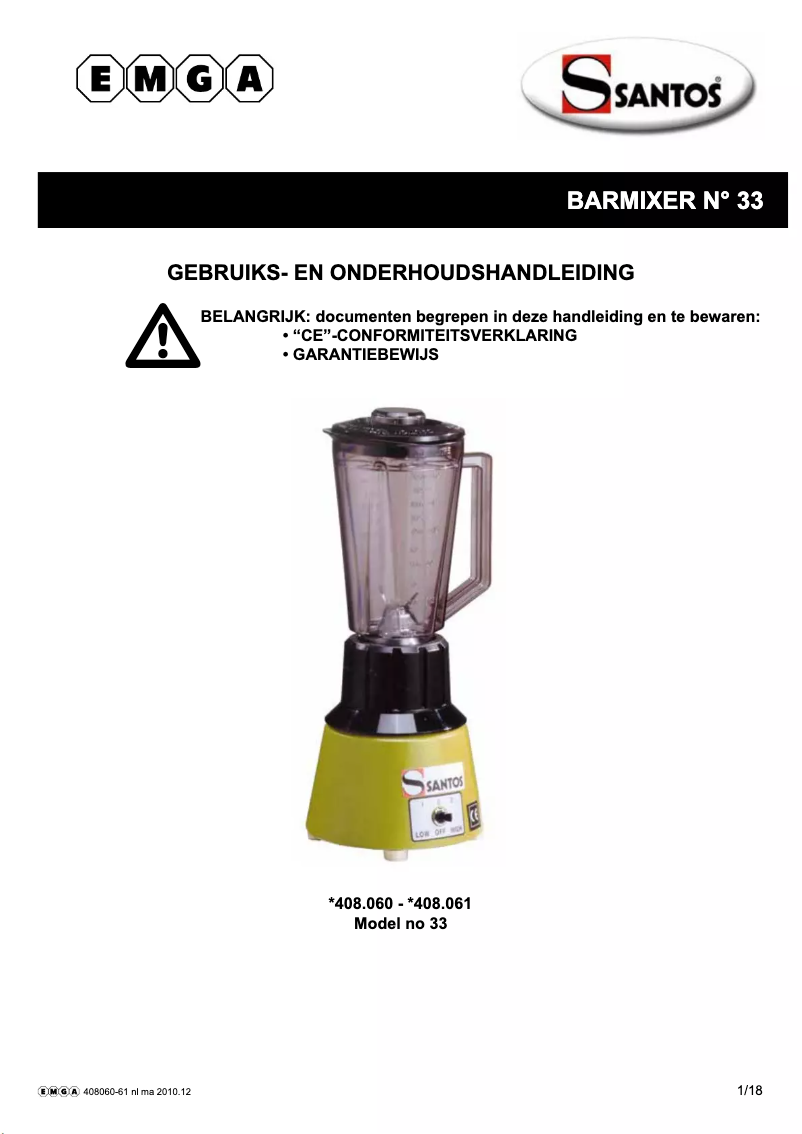 Image de la première page du manuel de l'appareil N° 33