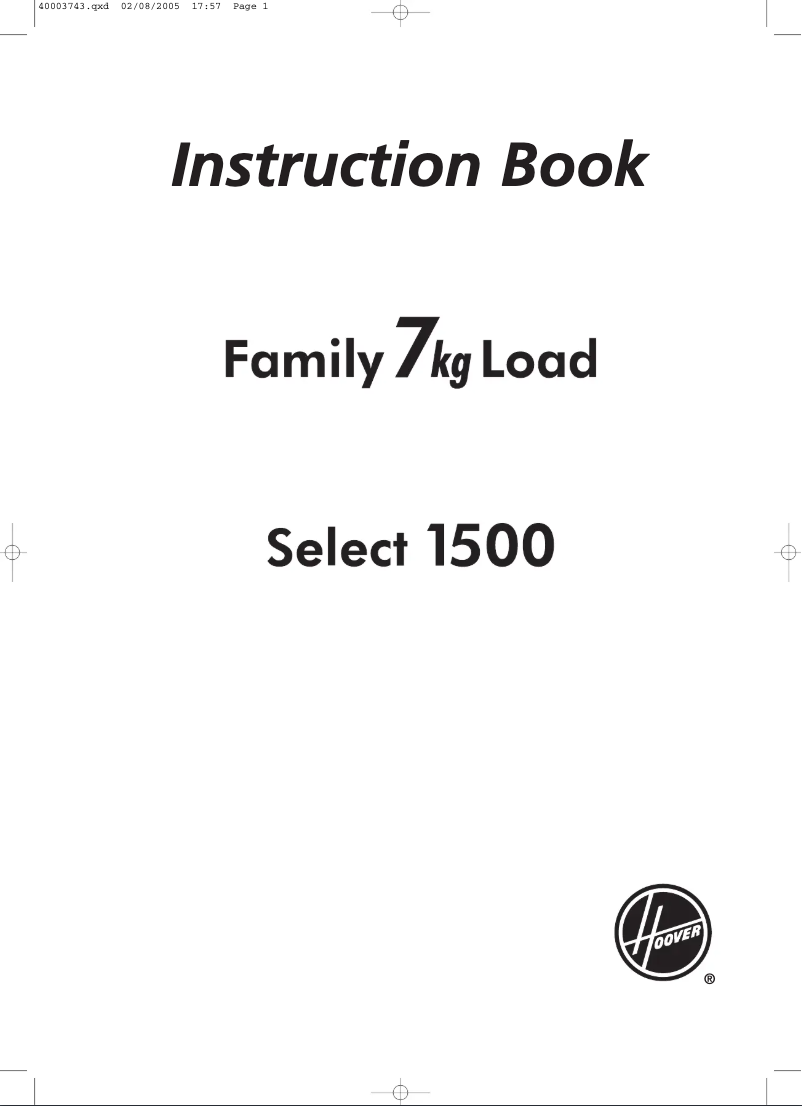 Page 1 de la notice Manuel utilisateur Hoover HSPF 157-80