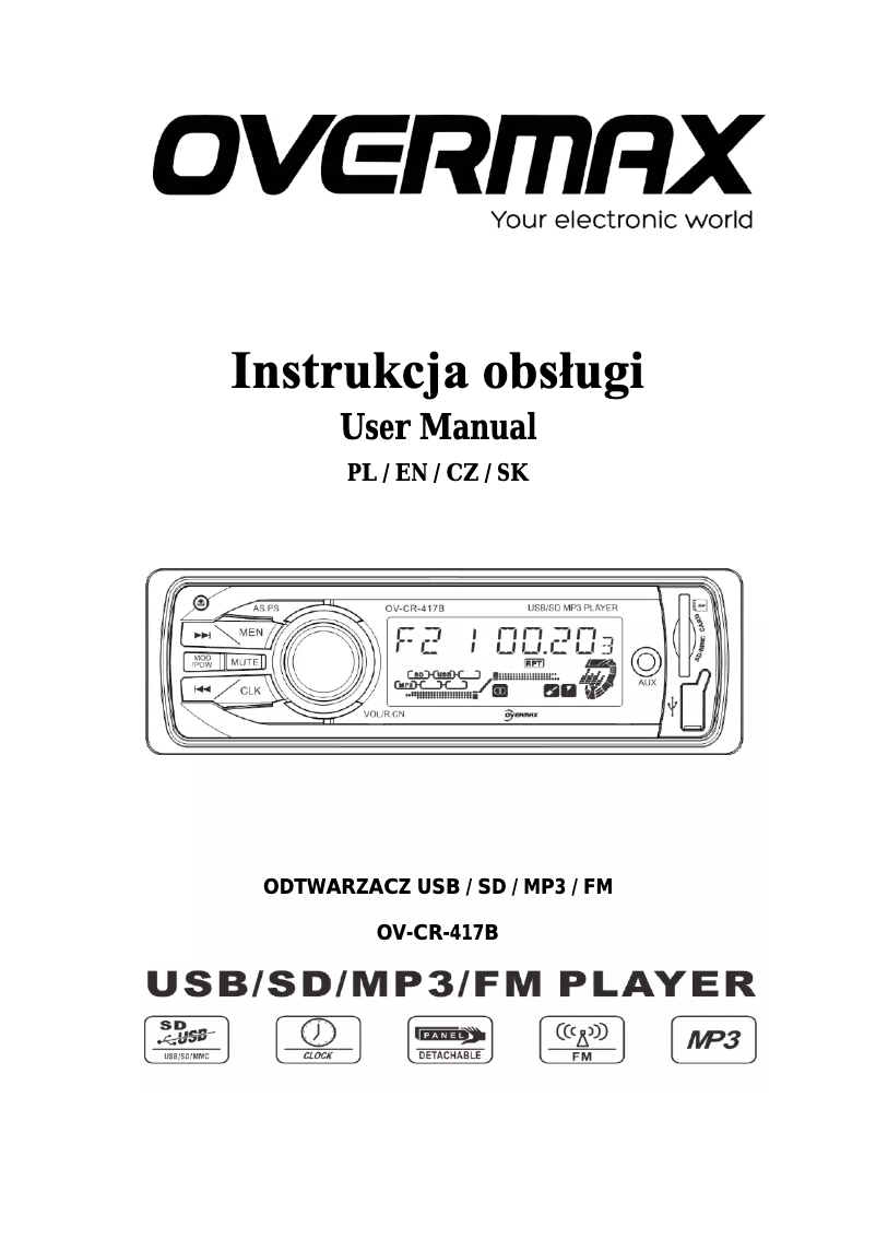 Página 1 del manual Manual de usuario Overmax CR-417B