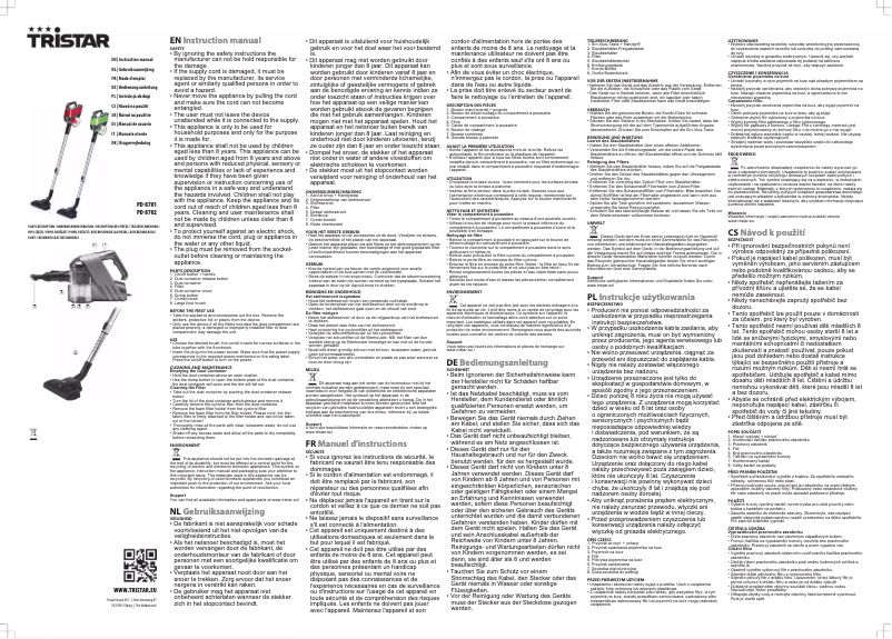 Imagen de la primera página del manual del dispositivo PD-8701