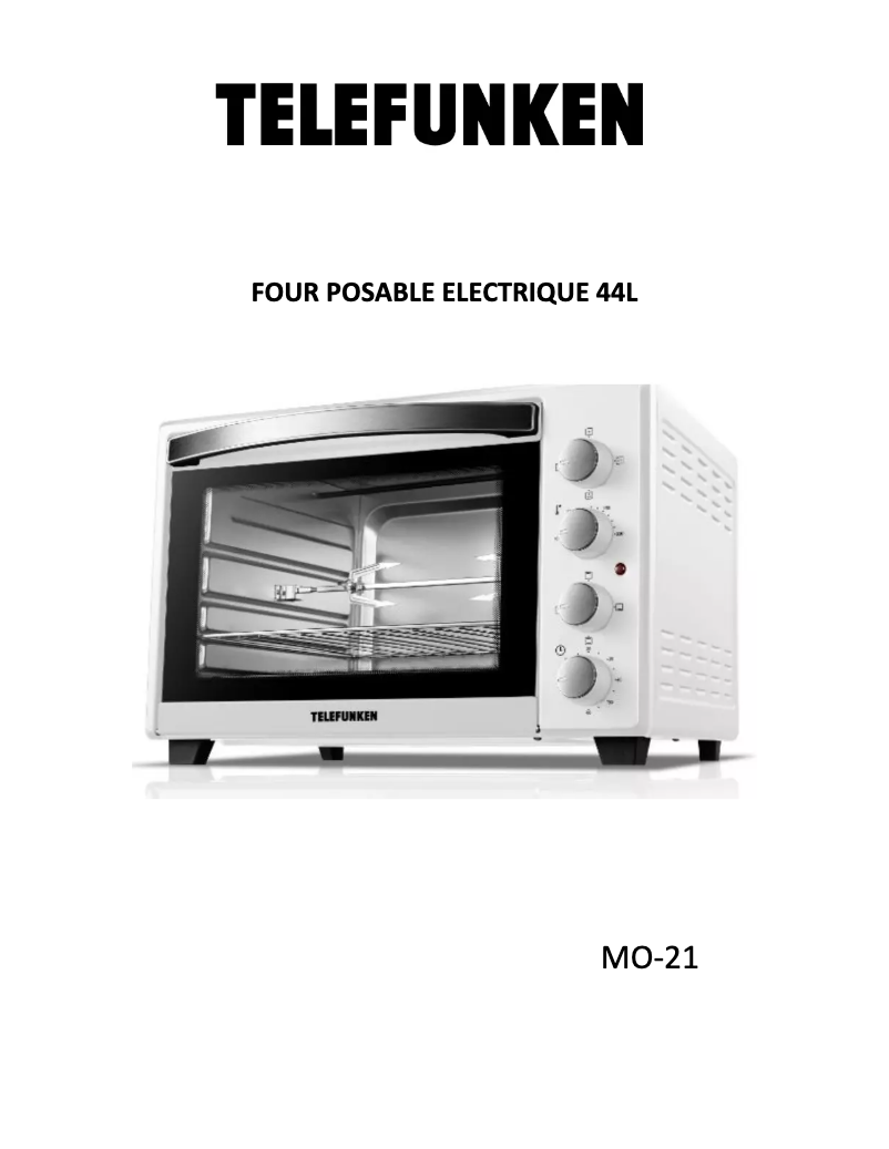 Page n°1 - Manuel utilisateur Telefunken MO-21