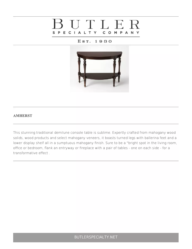 Page 1 de la notice Manuel utilisateur Butler Amherst 9345379