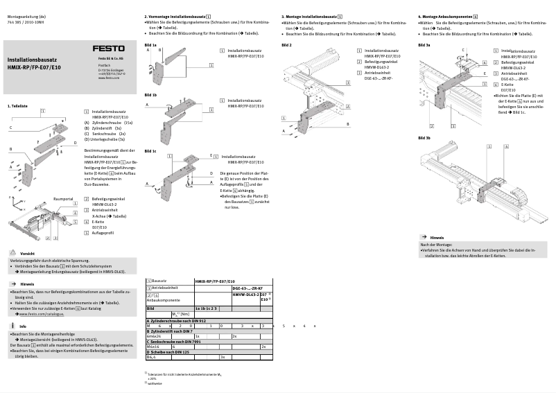 Page n°1 - Manuel utilisateur Festo HMIX-RP/FP-E07/E10