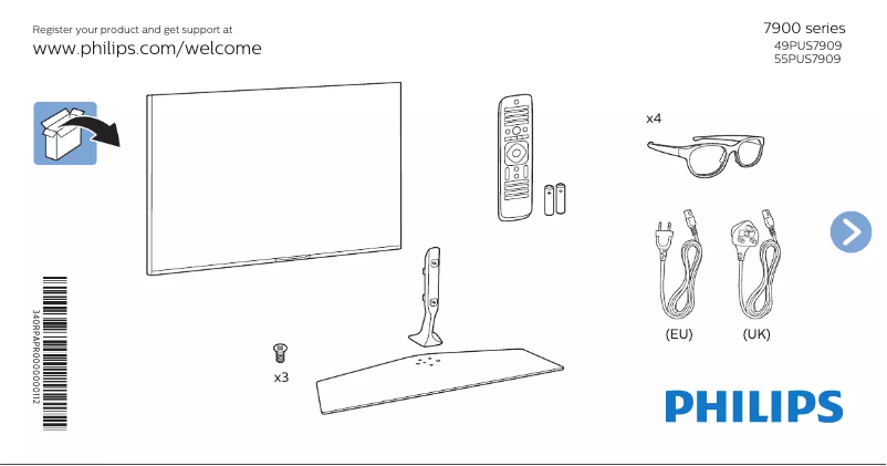 Image de la première page du manuel de l'appareil 55PUS7909