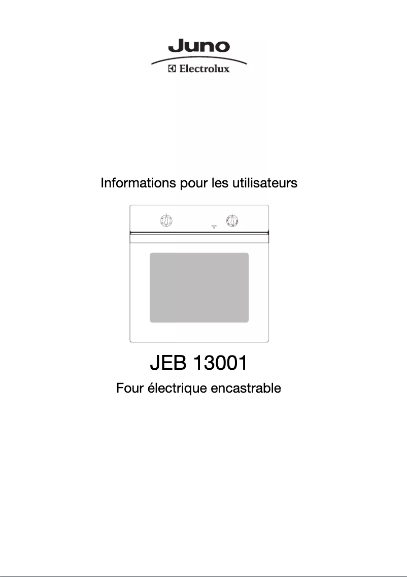 Image de la première page du manuel de l'appareil JEB13001E