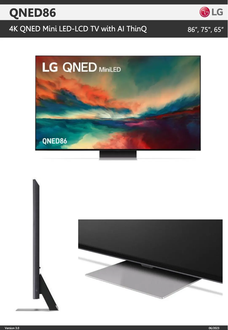 Page n°1 - Fiche technique LG 86QNED86SRA