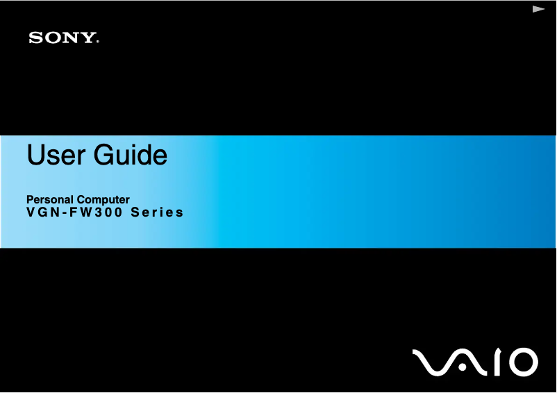 Page n°1 - Manuel utilisateur Sony Vaio VGN-FW300