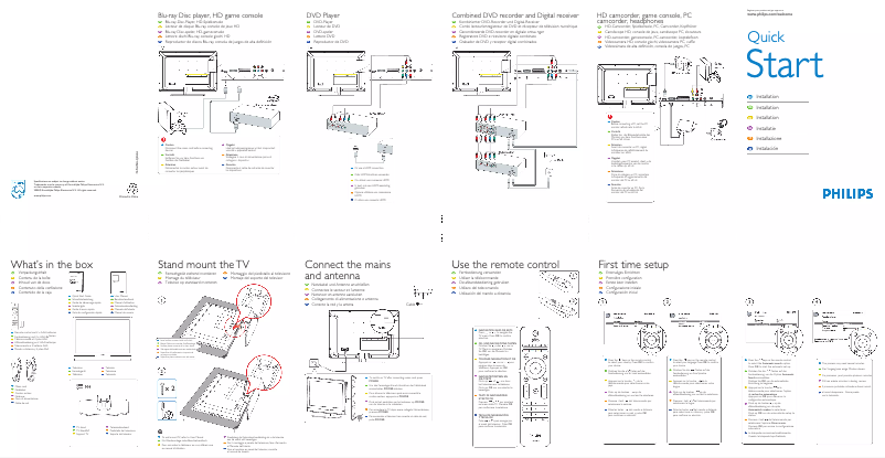 Page n°1 - Guide de démarrage rapide Philips 20PFL3403