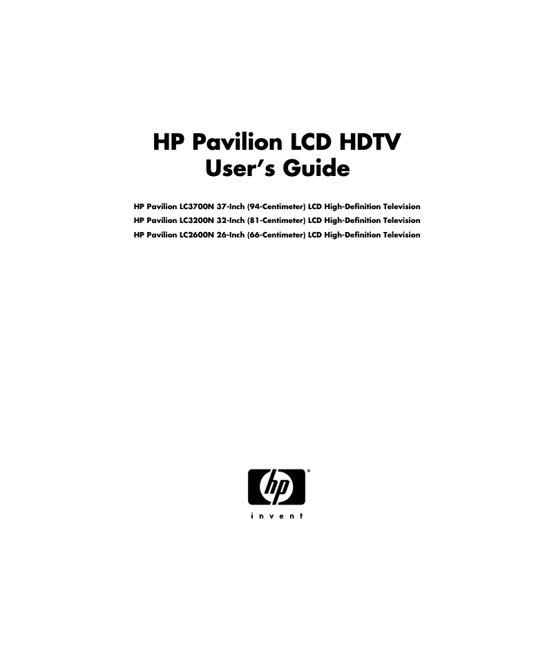 Page 1 de la notice Manuel utilisateur HP Pavilion LC3200N