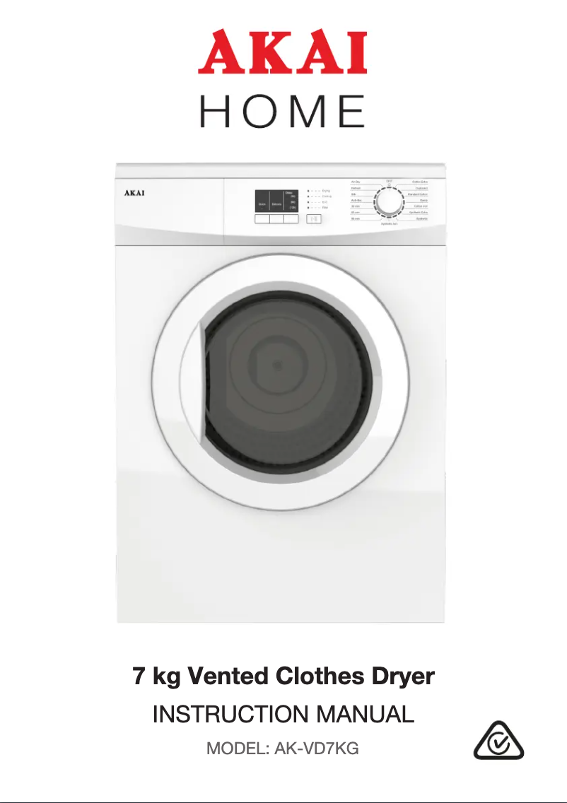 Page 1 de la notice Manuel utilisateur AKAI AK-VD7KG