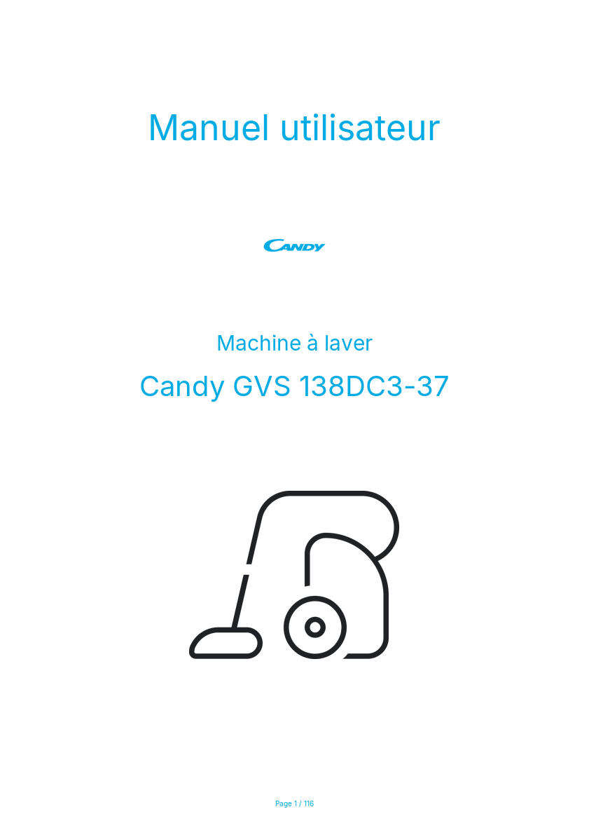 Page n°1 - Manuel utilisateur Candy GVS 138DC3-37