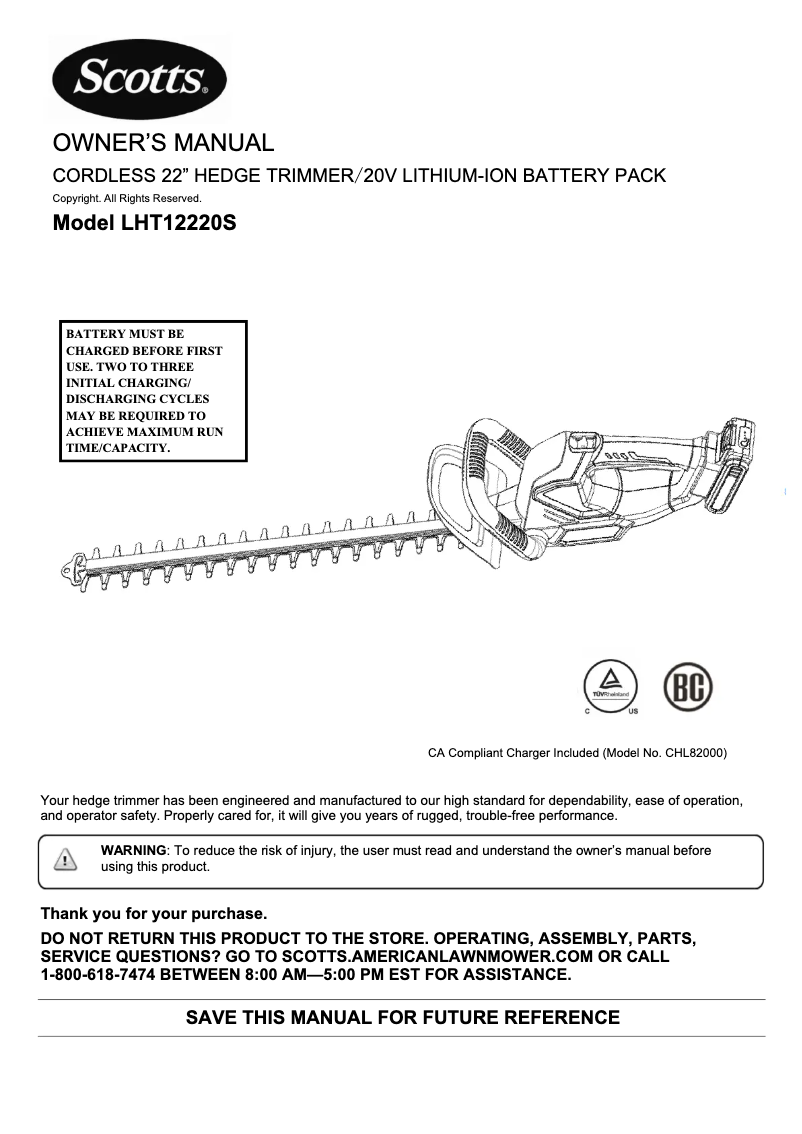 Image de la première page du manuel de l'appareil LHT12220S
