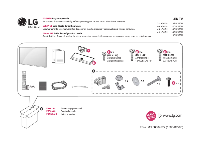 Image de la première page du manuel de l'appareil 40LX560H