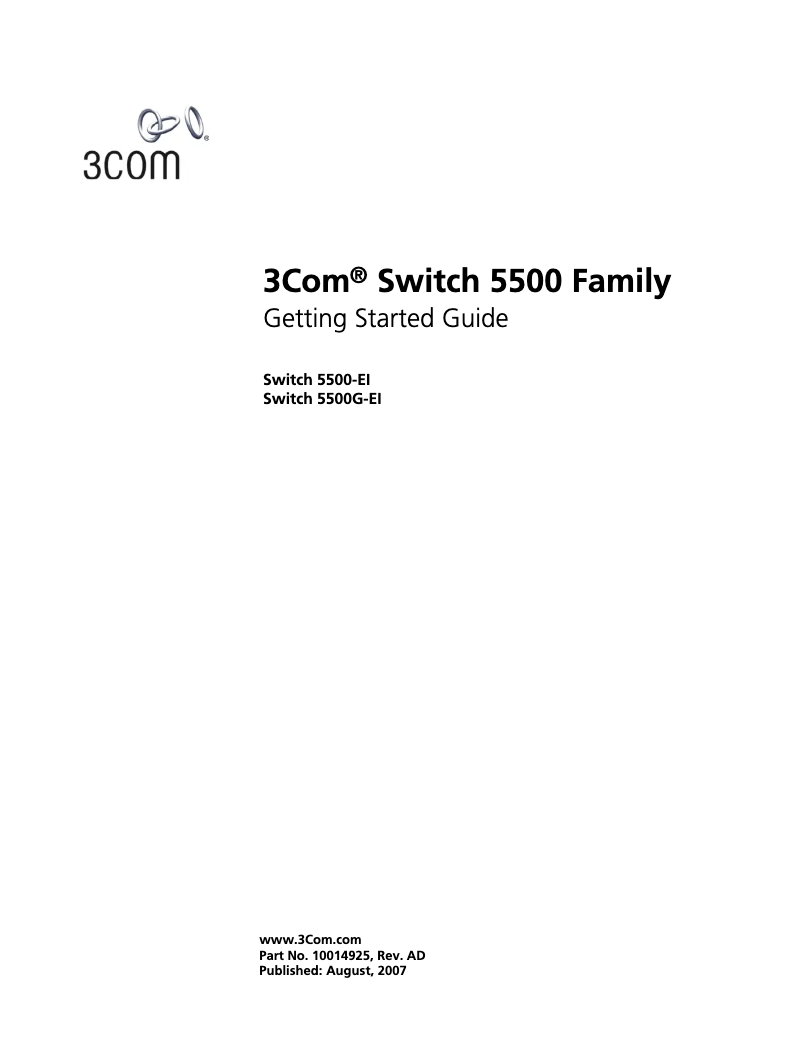 Page n°1 - Manuel utilisateur HP 3Com Switch 5500