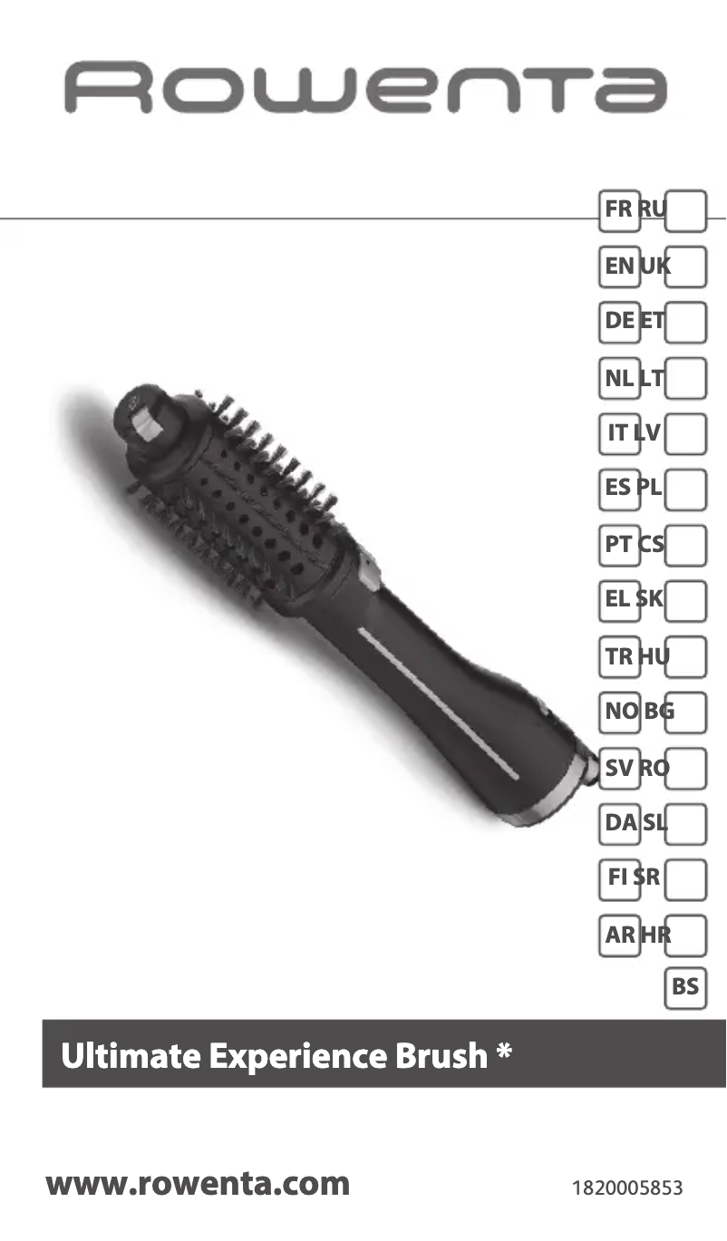 Page 1 de la notice Manuel utilisateur Rowenta Ultimate Experience CF9620