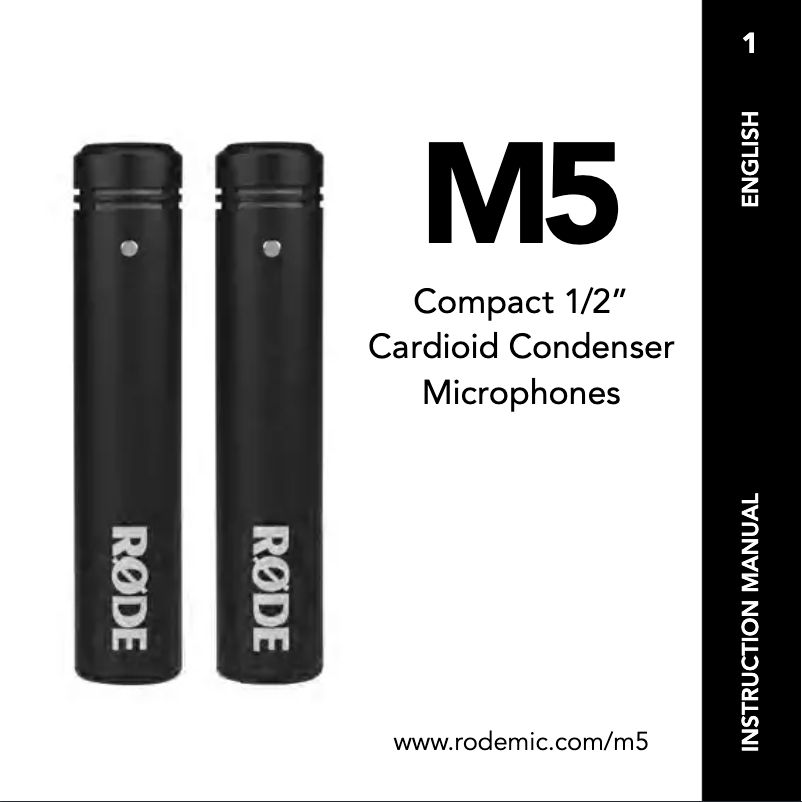 Page 1 de la notice Manuel utilisateur Røde M5