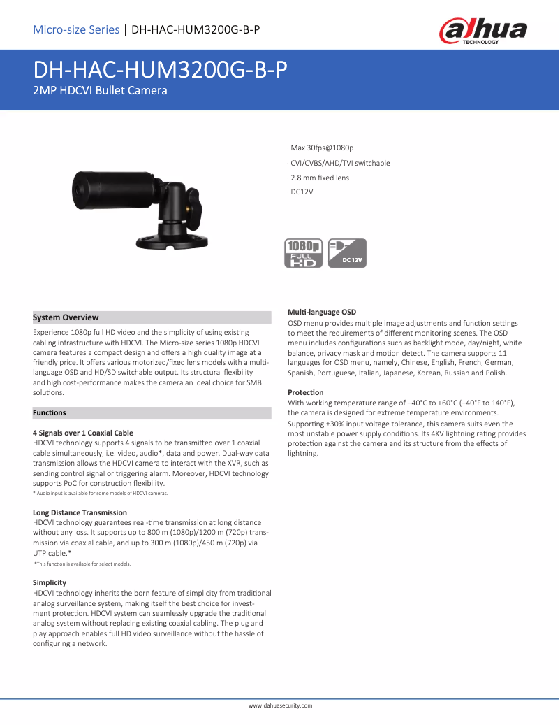 Image de la première page du manuel de l'appareil HAC-HUM3200G-B-P