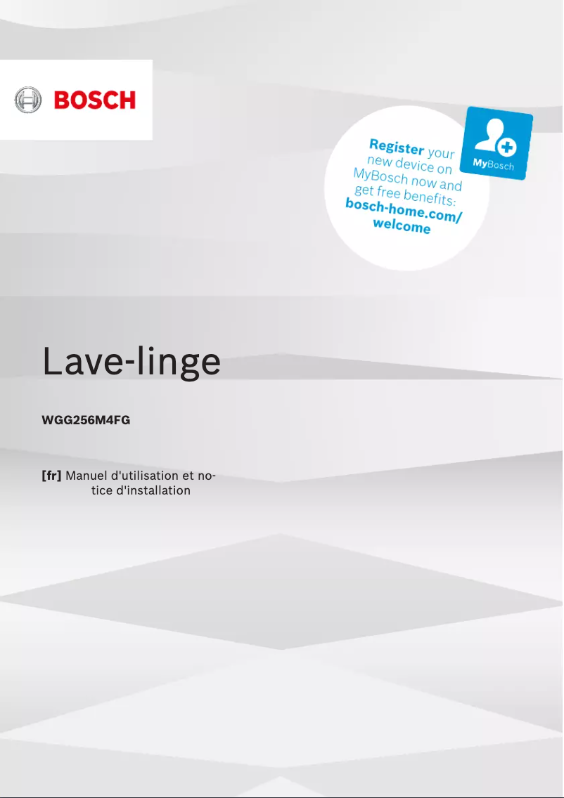 Page n°1 - Manuel utilisateur Bosch WGG256M4FG