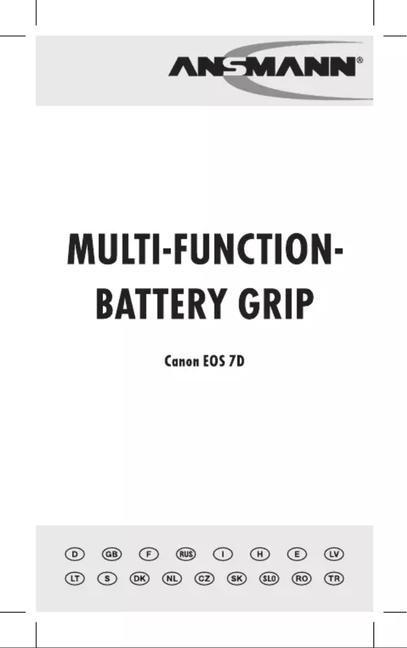 Page n°1 - Manuel utilisateur Ansmann Battery Grip C-7 Pro