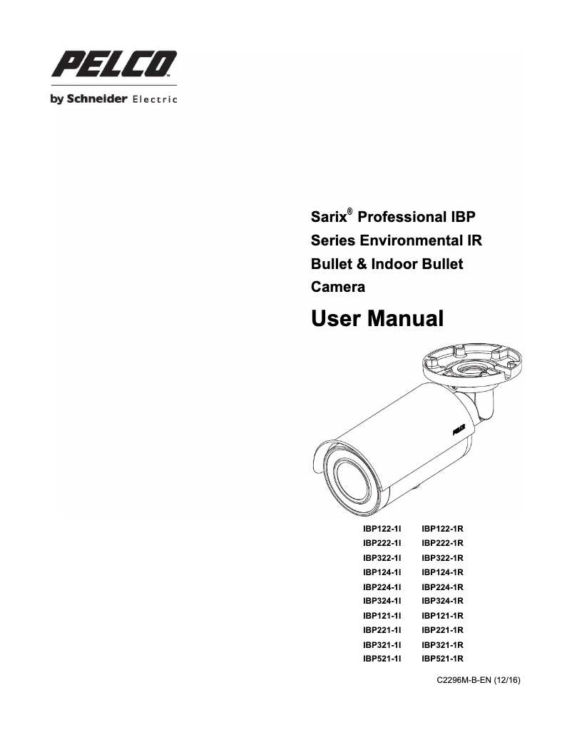 Page n°1 - Manuel utilisateur Pelco Sarix Professional IBP521-1I