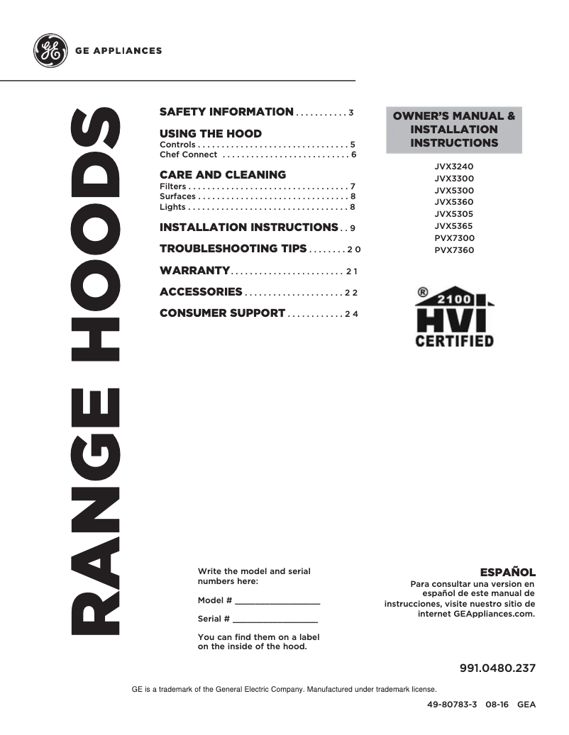 Image de la première page du manuel de l'appareil JVX5360SJSS