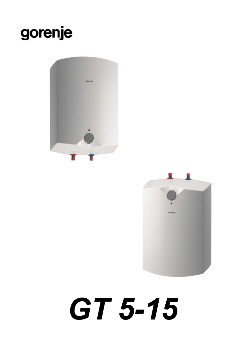 Page n°1 - Manuel utilisateur Gorenje GT5O