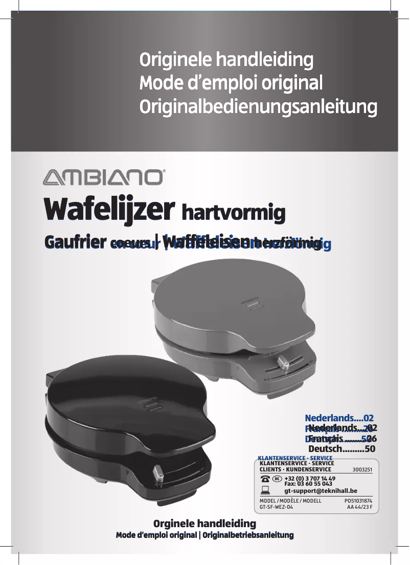 Page 1 de la notice Manuel utilisateur Ambiano GT-SF-WEZ-04