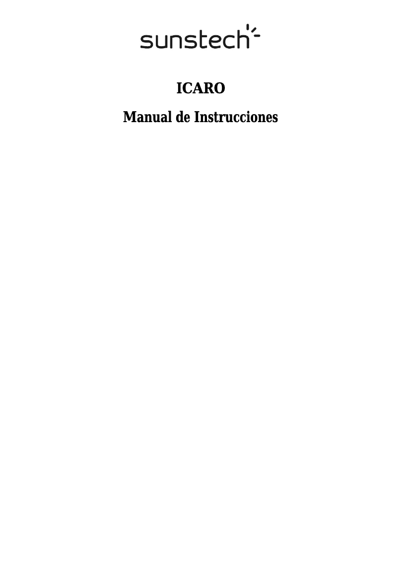 Page n°1 - Manuel utilisateur Sunstech Icaro