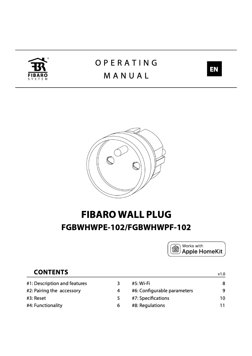 Page n°1 - Manuel utilisateur Fibaro FGBWHWPE-102