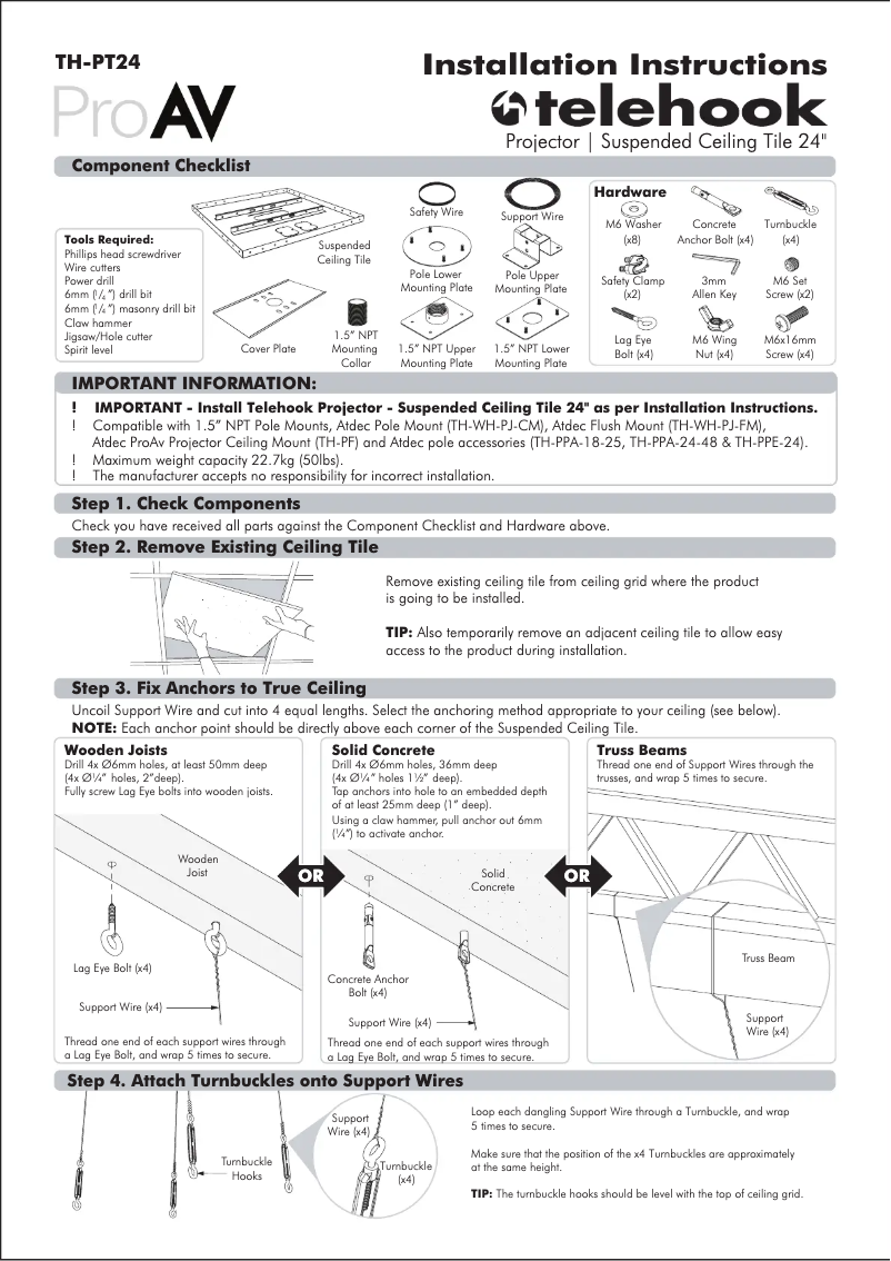 Page 1 de la notice Manuel utilisateur Atdec TH-PT24