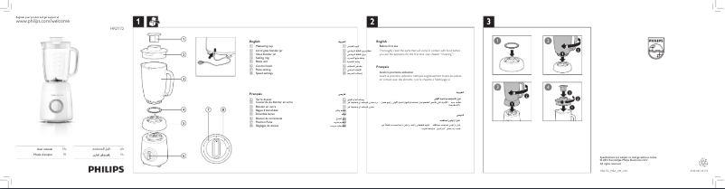 Page n°1 - Manuel utilisateur Philips Jamie Oliver HR2172