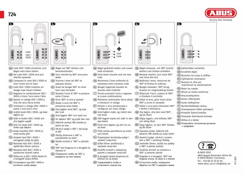 Image de la première page du manuel de l'appareil 724