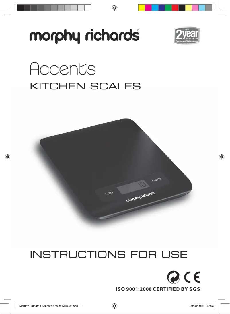 Page 1 de la notice Manuel utilisateur Morphy Richards 46182