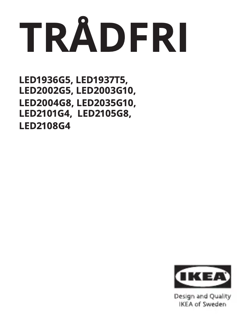 Imagen de la primera página del manual del dispositivo TRÅDFRI 704.413.35