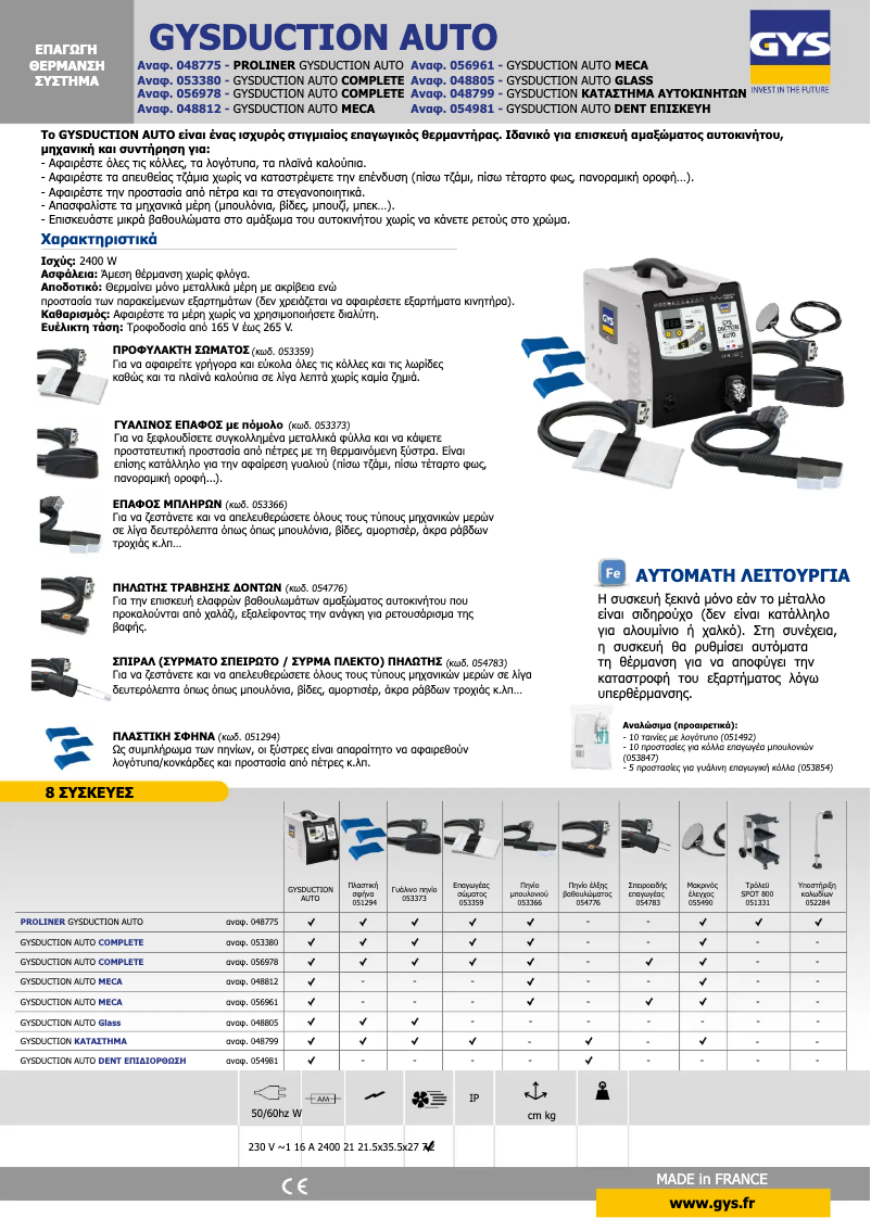 Imagen de la primera página del manual del dispositivo Gysduction Auto Meca +