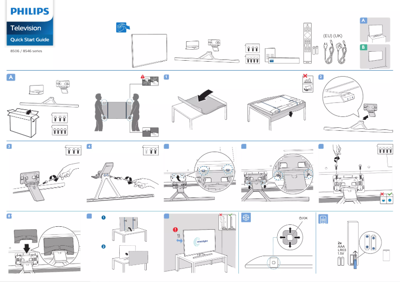 Page 1 de la notice Guide de démarrage rapide Philips 58PUS8546