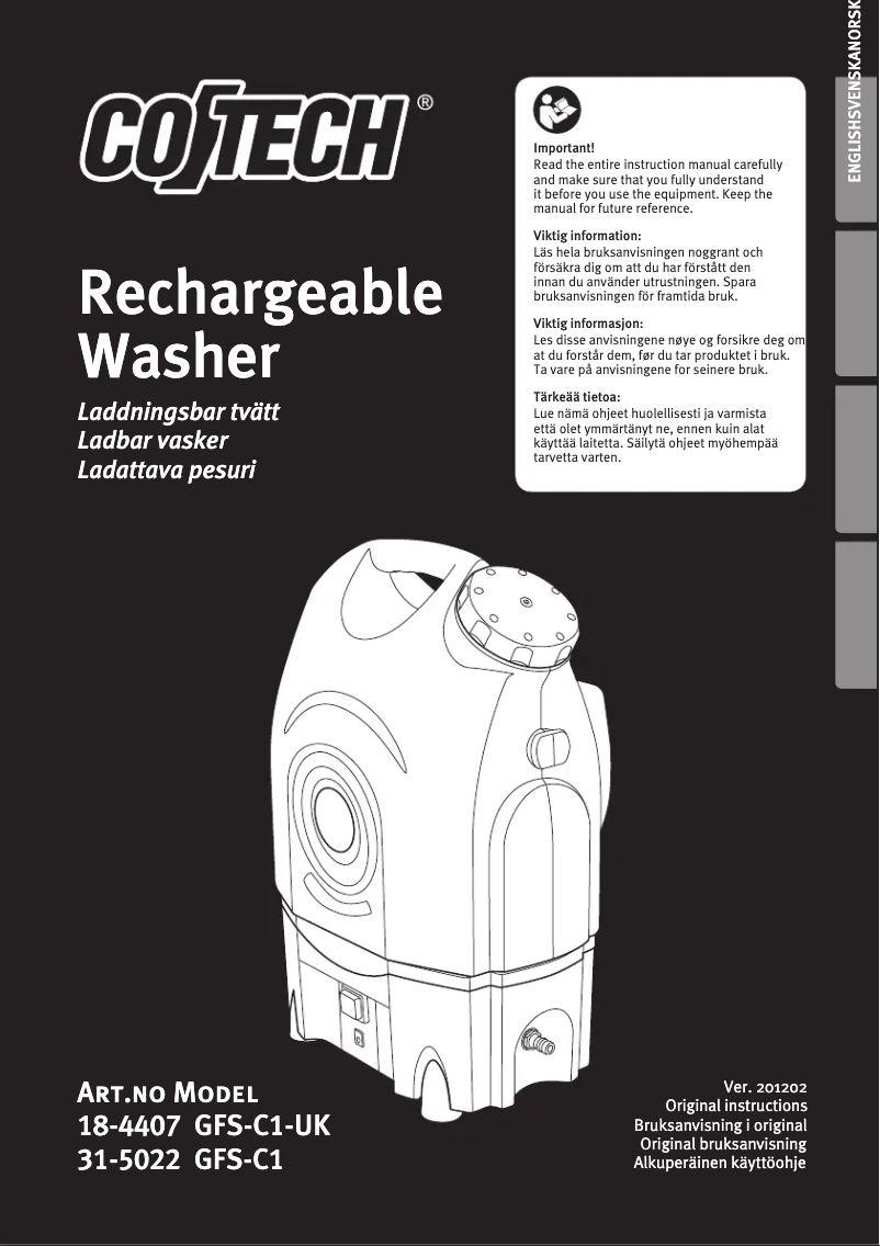 Page n°1 - Manuel utilisateur Cotech GFS-C1