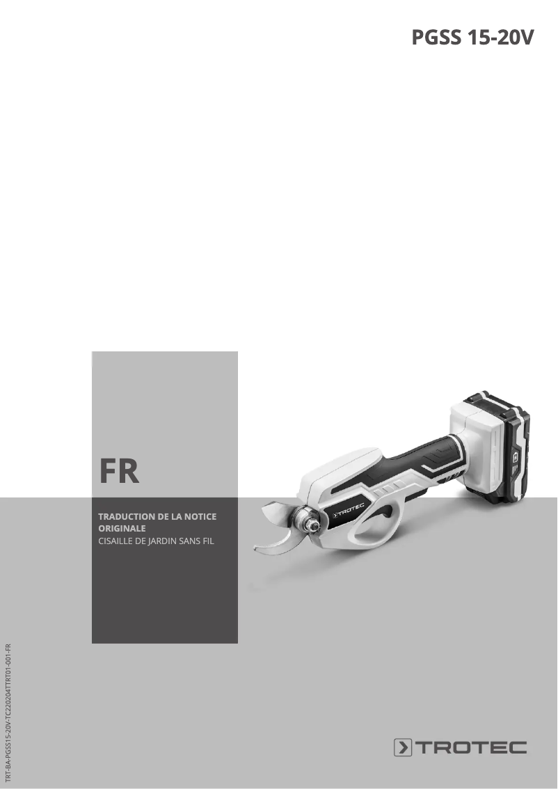 Page n°1 - Manuel utilisateur Trotec PGSS 15-20V