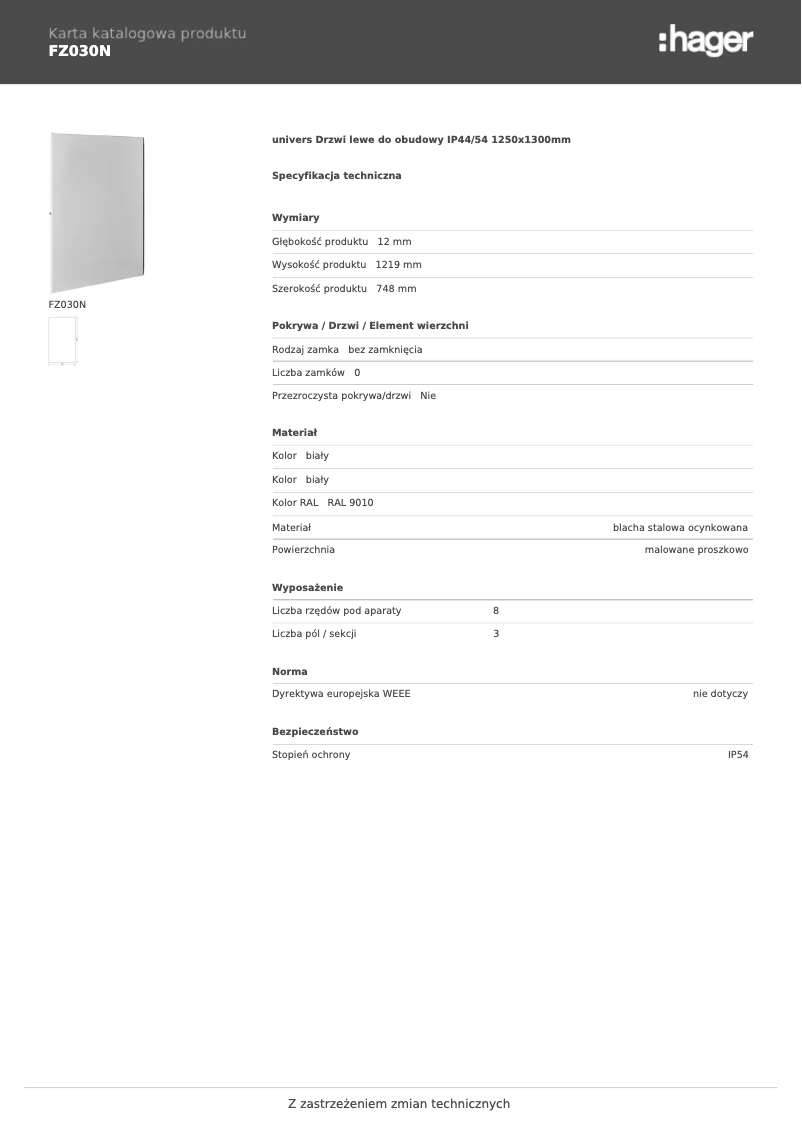 Page n°1 - Manuel utilisateur Hager FZ030N